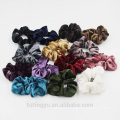 Handmade Accessory synthetic high quality velvet bands wholesale hair Solid Color Narrow Scrunchies